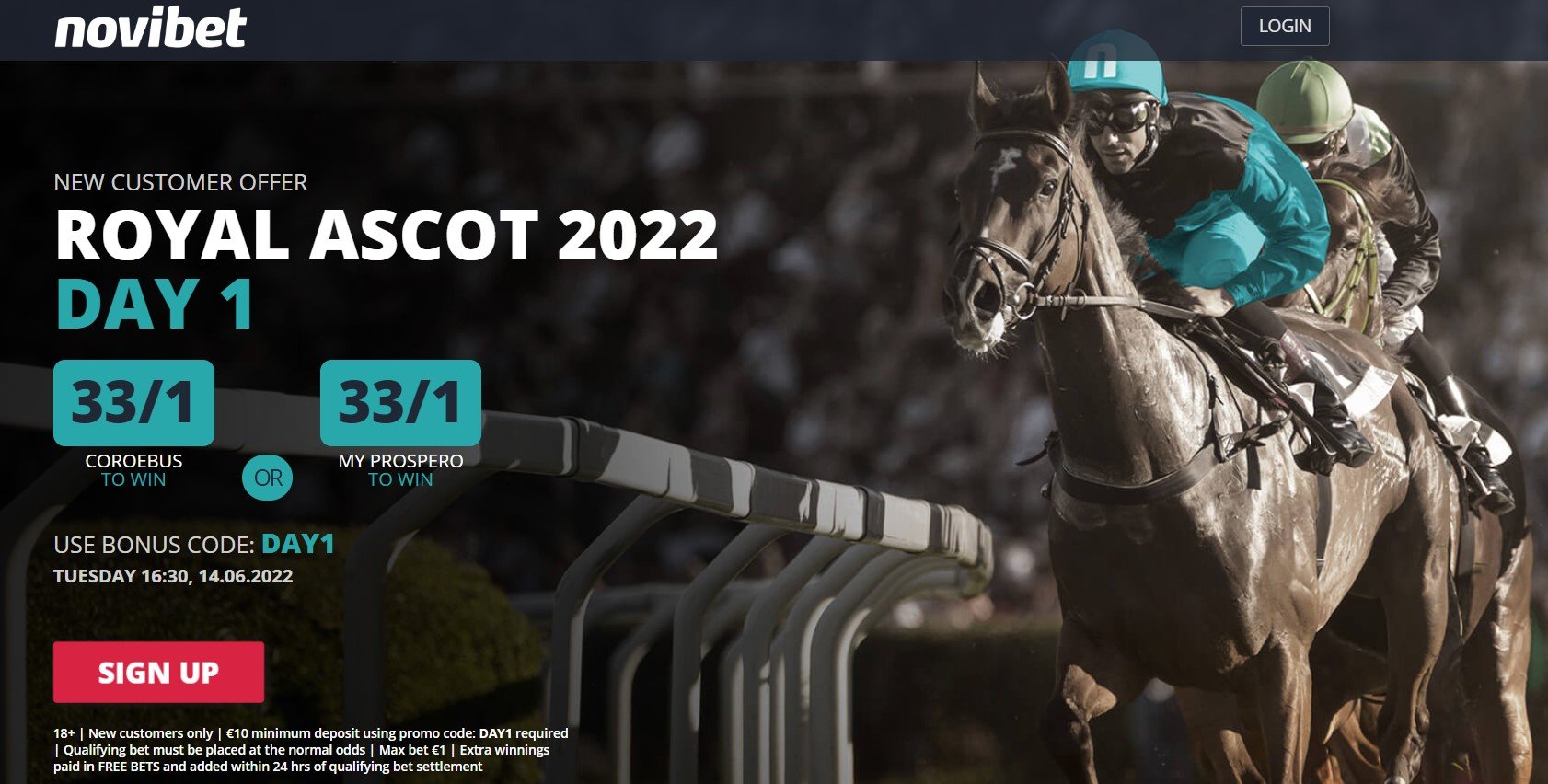 Novibet 33 to 1 Coroebus or My Prospero Royal Ascot